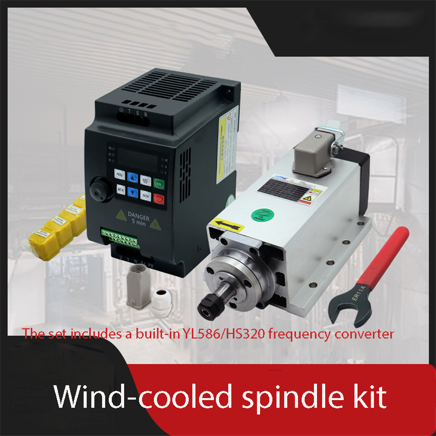 Air Cooled 1.5Kw Spindle Motor Inverter 110V - 1.5KW HIZ80x73-1.5 Square Air-cooled Spindle Frequency