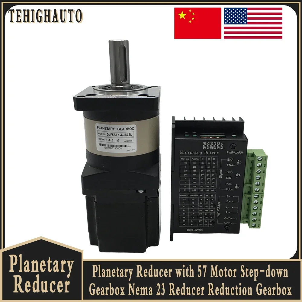 Nema 23 Closed Loop Stepper Motor Driver Kit - Planetary Gearbox 57 Motor TB6600 Driver