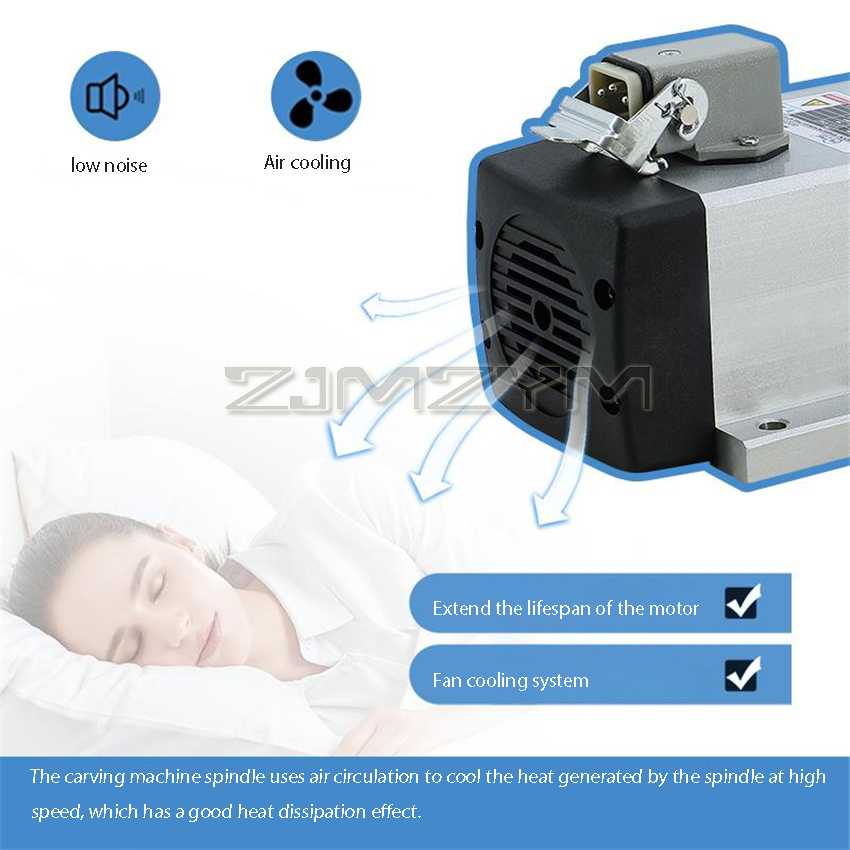 1.5KW  HIZ80x73-1.5 Square Air - Air Cooled 1.5Kw Spindle Motor Inverter 110V recension och pris