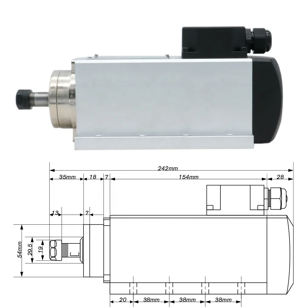 HLTNC 1.5kw Flash air Cooled S - Air Cooled 1.5Kw Spindle Motor Inverter 110V recension och pris