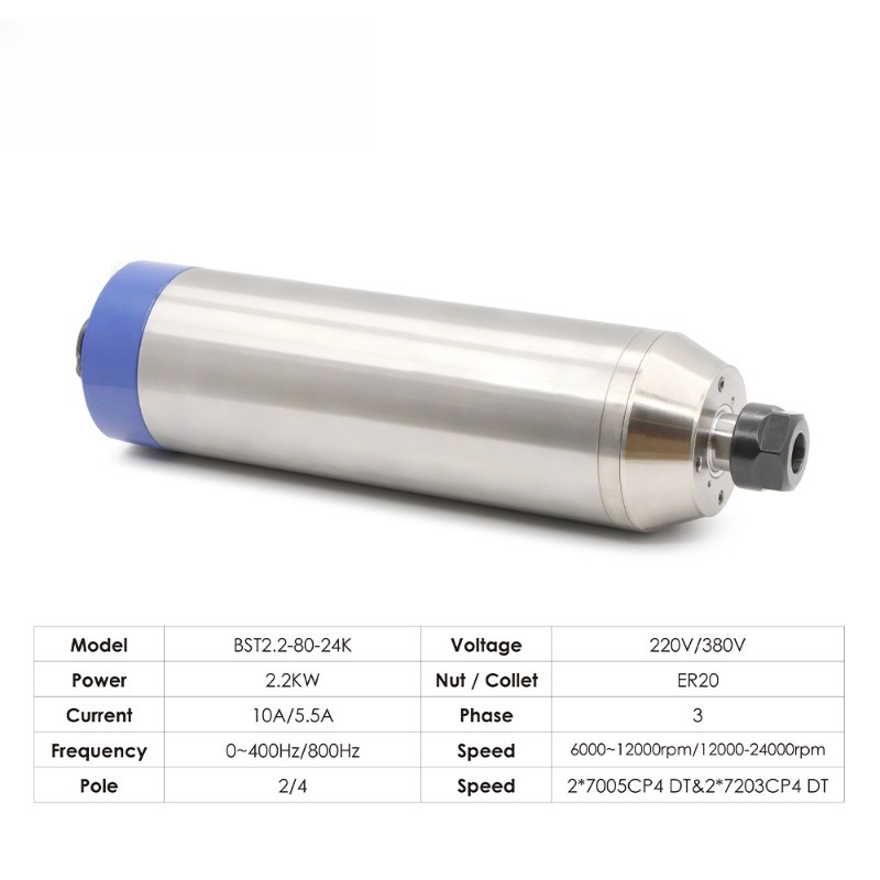 2.2kw ER20 D80 12000rpm/24000r - 2.2Kw Water Cooled Spindle Kit Vfd recension och pris
