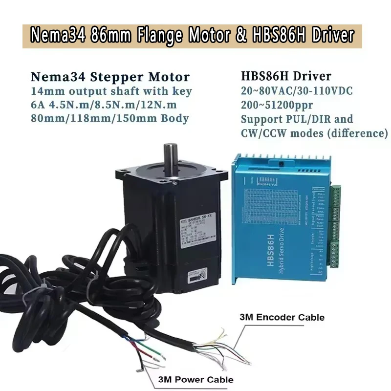 Nema34 86mm Closed Loop Steppe - Hybrid Servo Driver Nema 34 8.5Nm recension och pris