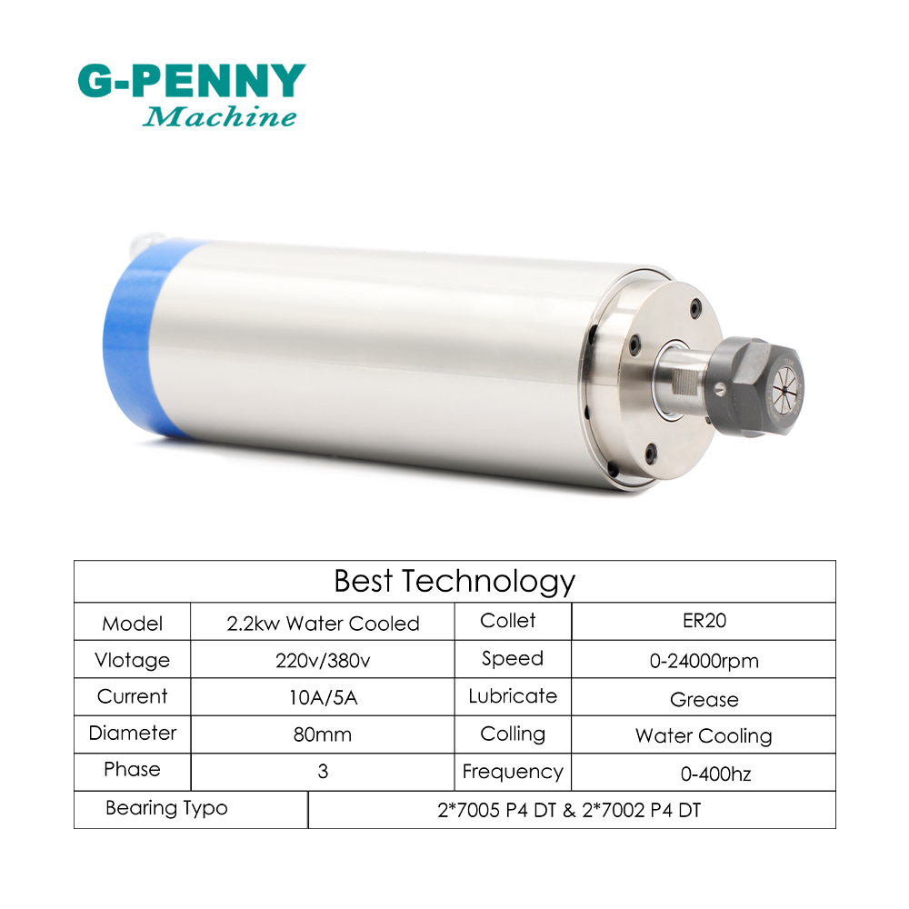 G-PENNY 2.2kw ER20 Water Coole - 2.2Kw Water Cooled Spindle Kit Vfd recension och pris
