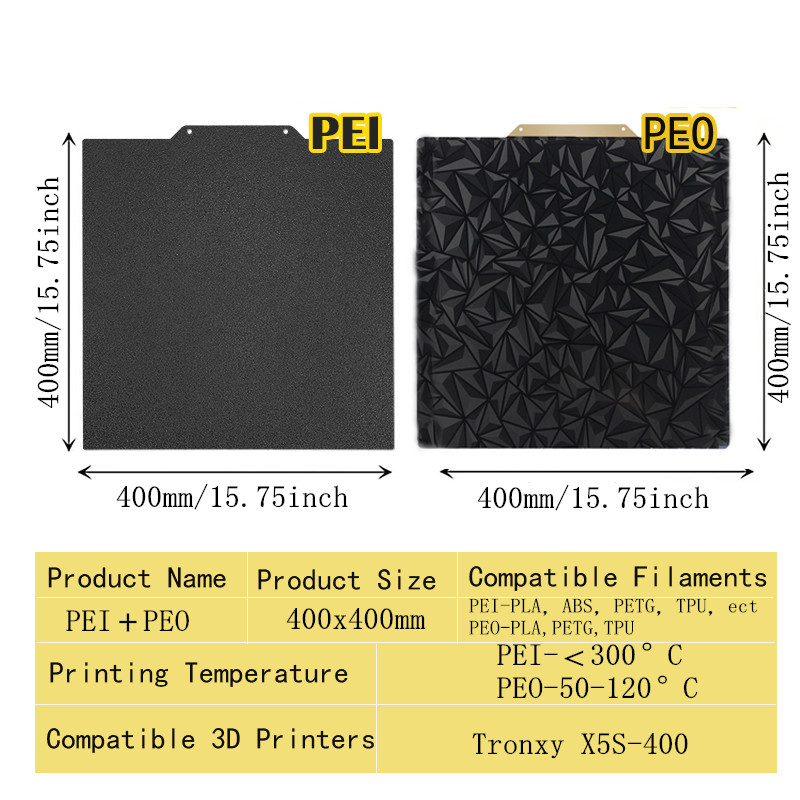 400x400mm Textured/Smooth PEI  - Cnc 3018 Pro Max Metal recension och pris