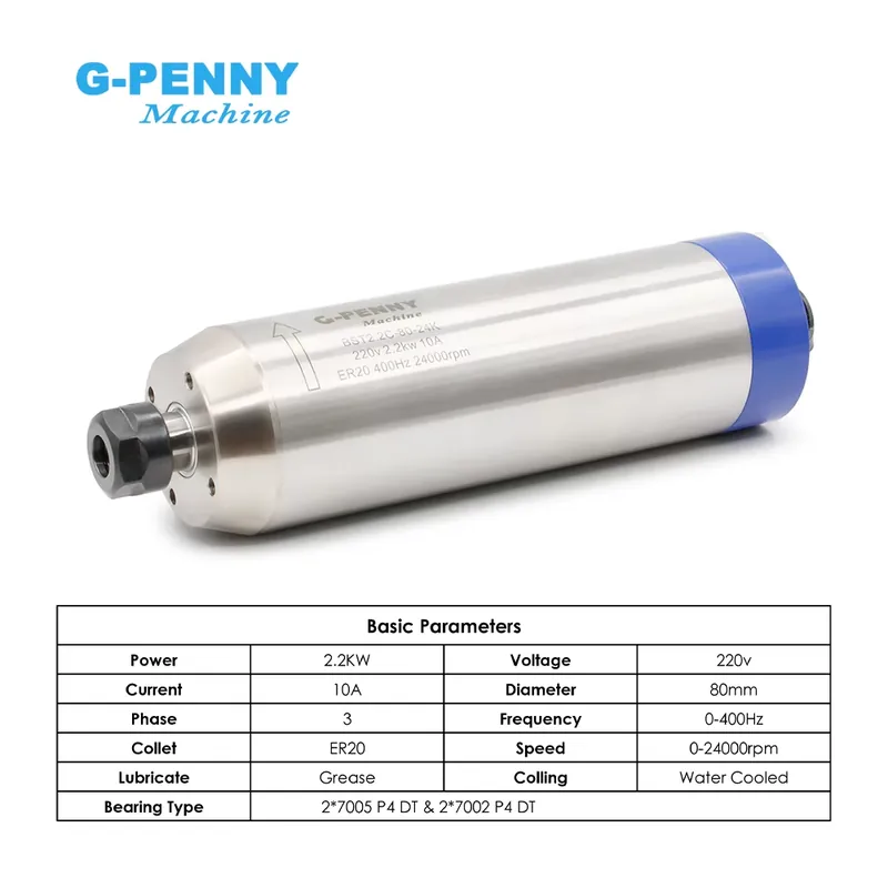 G-penny 2.2KW ER20 D80 Wood Wo - 2.2Kw Water Cooled Spindle Kit Vfd recension och pris