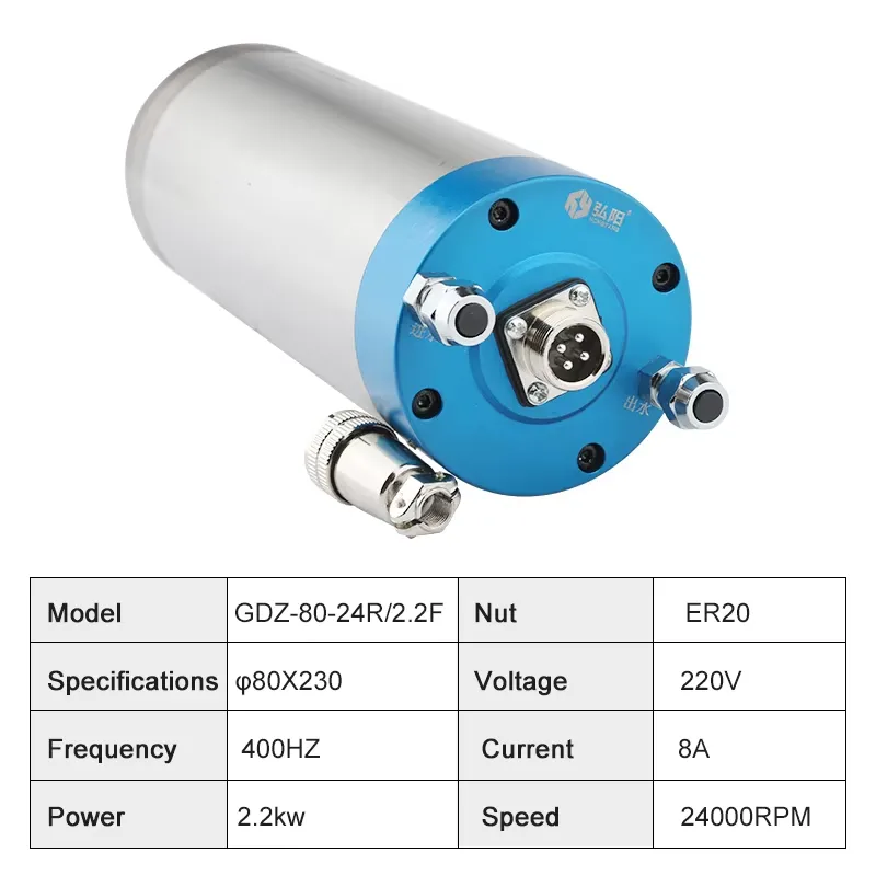2026China*Factory* ER20 2.2kw  - 2.2Kw Water Cooled Spindle Kit Vfd recension och pris