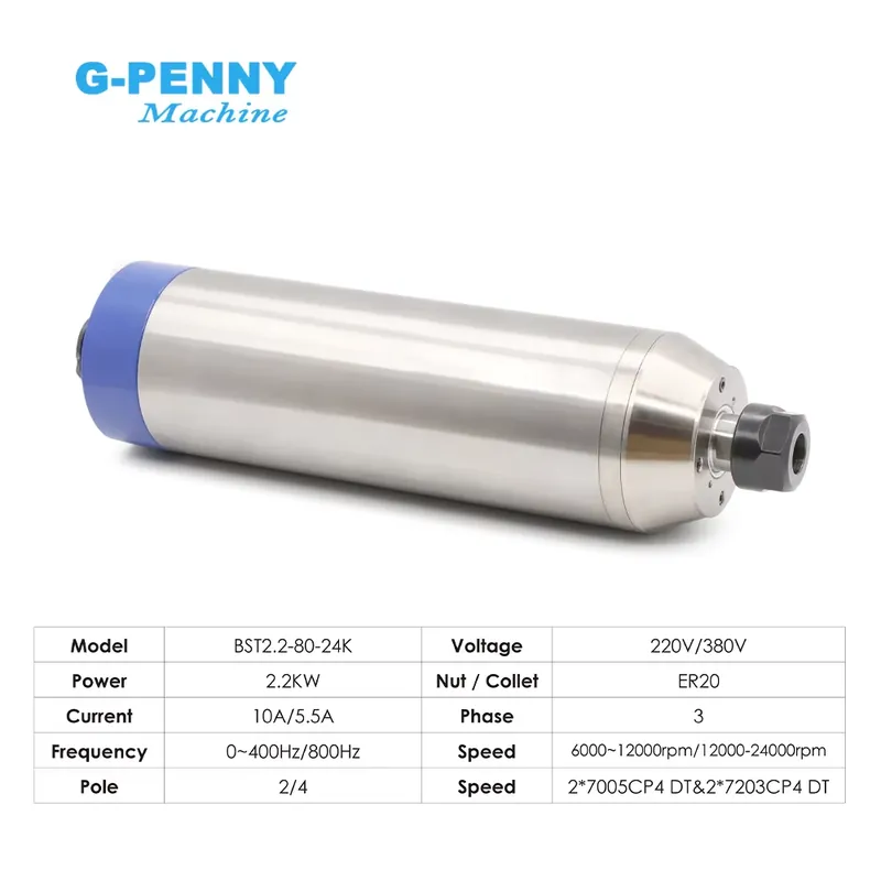 G-Penny 2.2kw ER20 D80 12000rp - 2.2Kw Water Cooled Spindle Kit Vfd recension och pris