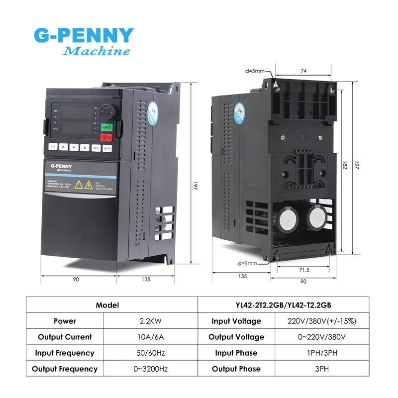 G-Penny 2.2kw ER20 D80 12000rp - 2.2Kw Water Cooled Spindle Kit Vfd recension och pris