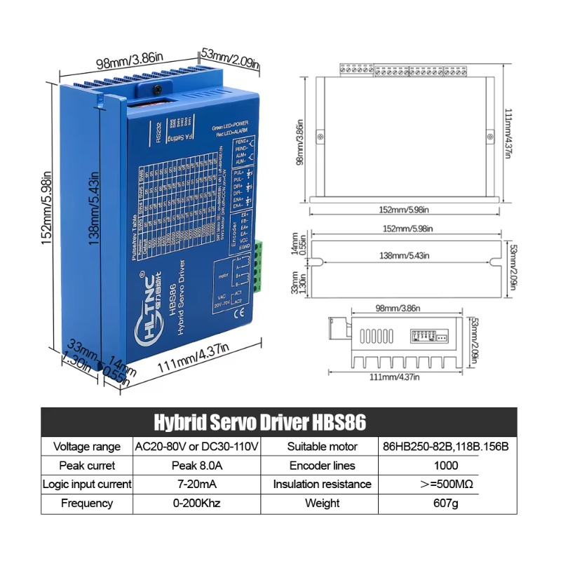 4 Axis Nema 34 Closed Loop Ste - Hybrid Servo Driver Nema 34 8.5Nm recension och pris